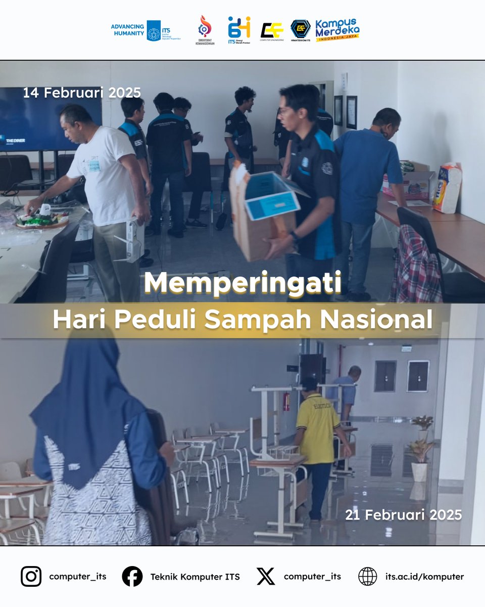 computer_its's tweet photo. Selamat Hari Peduli Sampah Nasional! 🌏♻

Mari dukung bersama untuk mencapai Smart Eco Campus dan wujudkan lingkungan yang lebih hijau, bersih, serta berkelanjutan! 🌱💚

@itssmartecocampus 
@its_campus
#TeknikKomputerITS
#HPSNITS2025 
#SDG13 https://t.co/AfNiIyhxgU