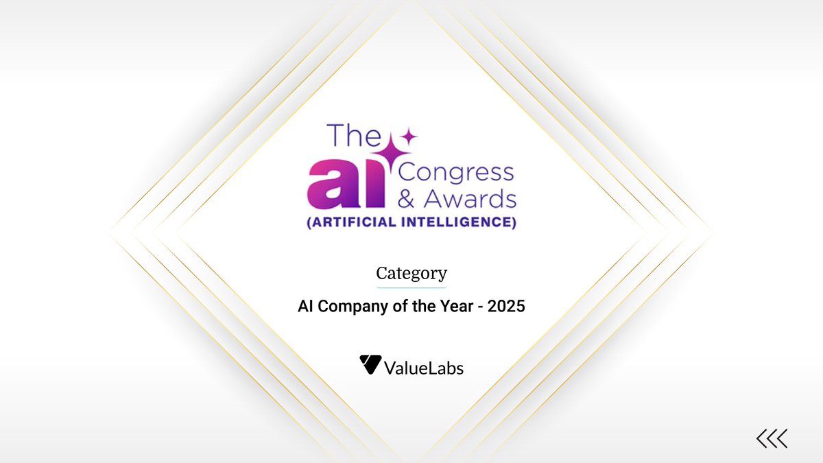 ValueLabs's tweet photo. We are excited to announce that we have been recognized as The AI Company of the Year at the AI Congress and Awards 2025. The event was organized by the WORLD HRD Congress. 

ValueLabs was represented at the event by Veda Reddy, CEO - Imagine (ValueLabs' innovation arm) and Ipsita Mohanty, VP - ESO. The event saw insightful discussions on the transformative role of AI across industries. 

Our commitment to driving real-world impact through our GenAI platform, AiDE®, has already helped our clients save 500,000 person-hours in just 75 days. Our win is a clear validation of the path we are on and the efforts we are investing in hashtag#Impact@40 to save 1,000,000 person-hours for our clients as next milestone. 

A big thank you to everyone who has been a part of this journey.