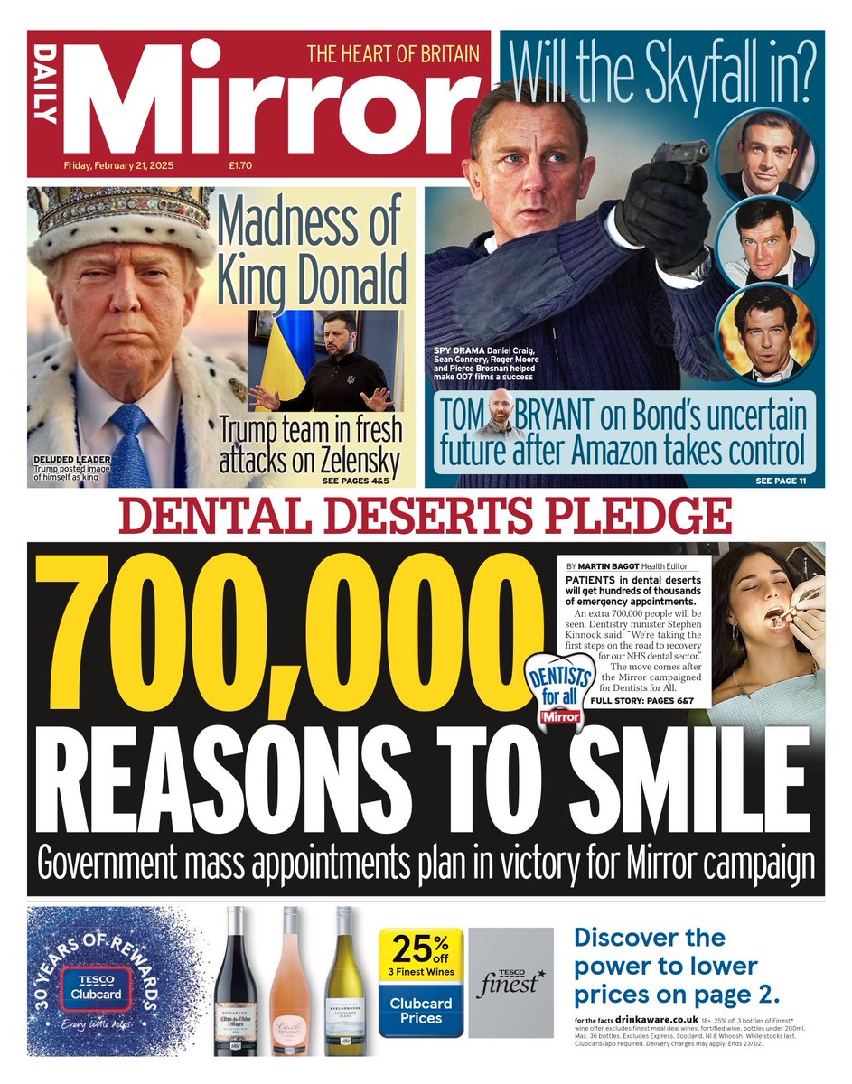 After 14 years of Tory failure, our manifesto committed to ending the crisis in NHS dentistry. 

Today we're delivering on this - by rolling out 700,000 extra urgent NHS dental appointments, meaning more people will soon have access to the urgent care they need.