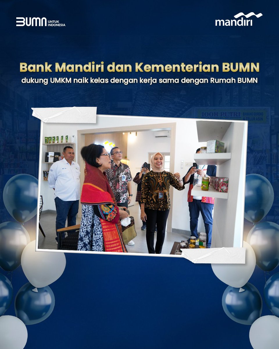 Dukung UMKM naik kelas Bank Mandiri lanjutkan kerja sama dengan Kementerian BUMN guna bangun ekosistem ekonomi digital melalui Rumah BUMN.