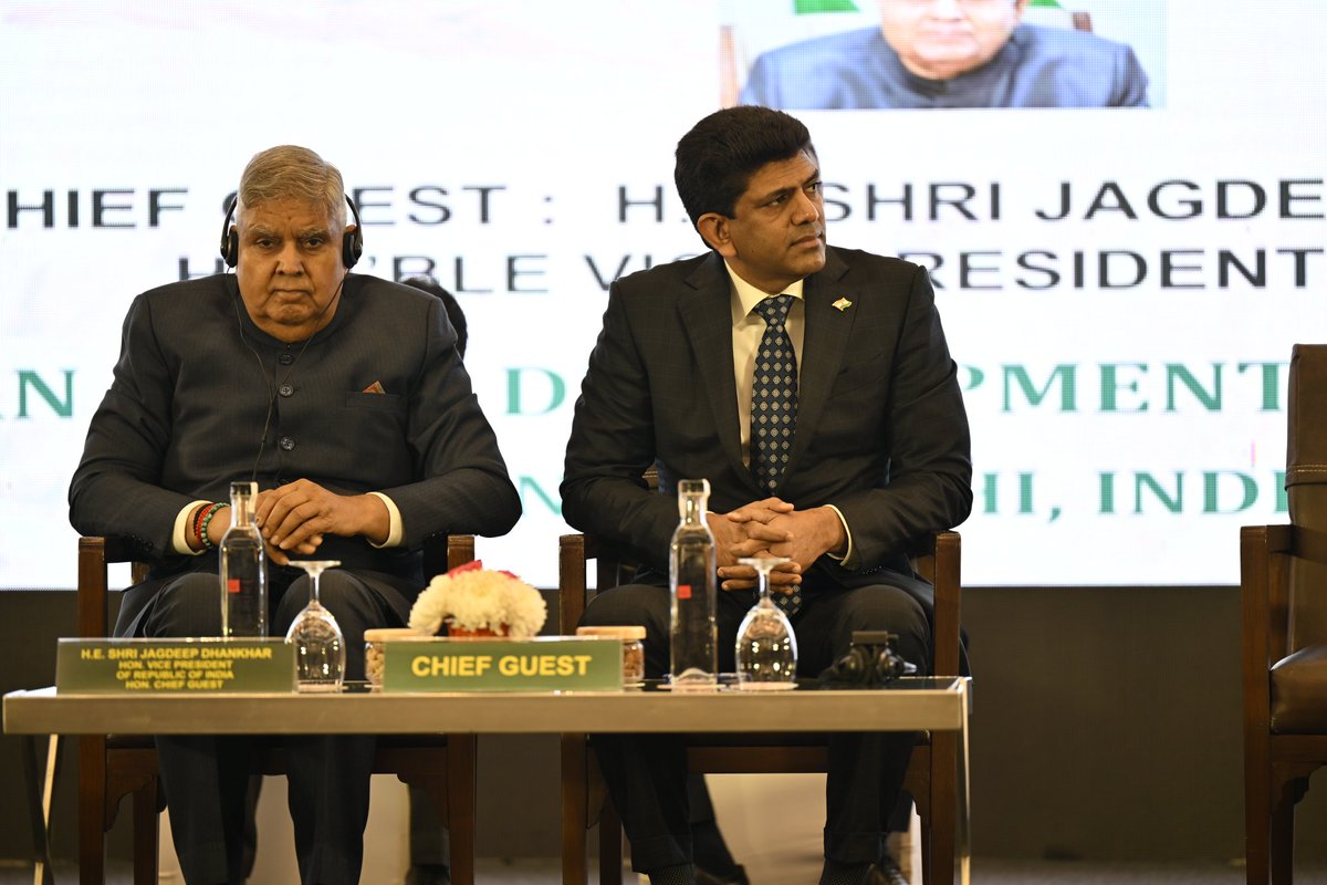 PemmasaniOnX's tweet photo. Participated in the inaugural session of 21st General Session of the AARDO conference alongside Hon’ble @VPIndia, Shri Jagdeep Dhankar ji and H.E. Dr. Manoj Nardeosingh, Secretary General, #AARDO. https://t.co/fm6mq9Znqy