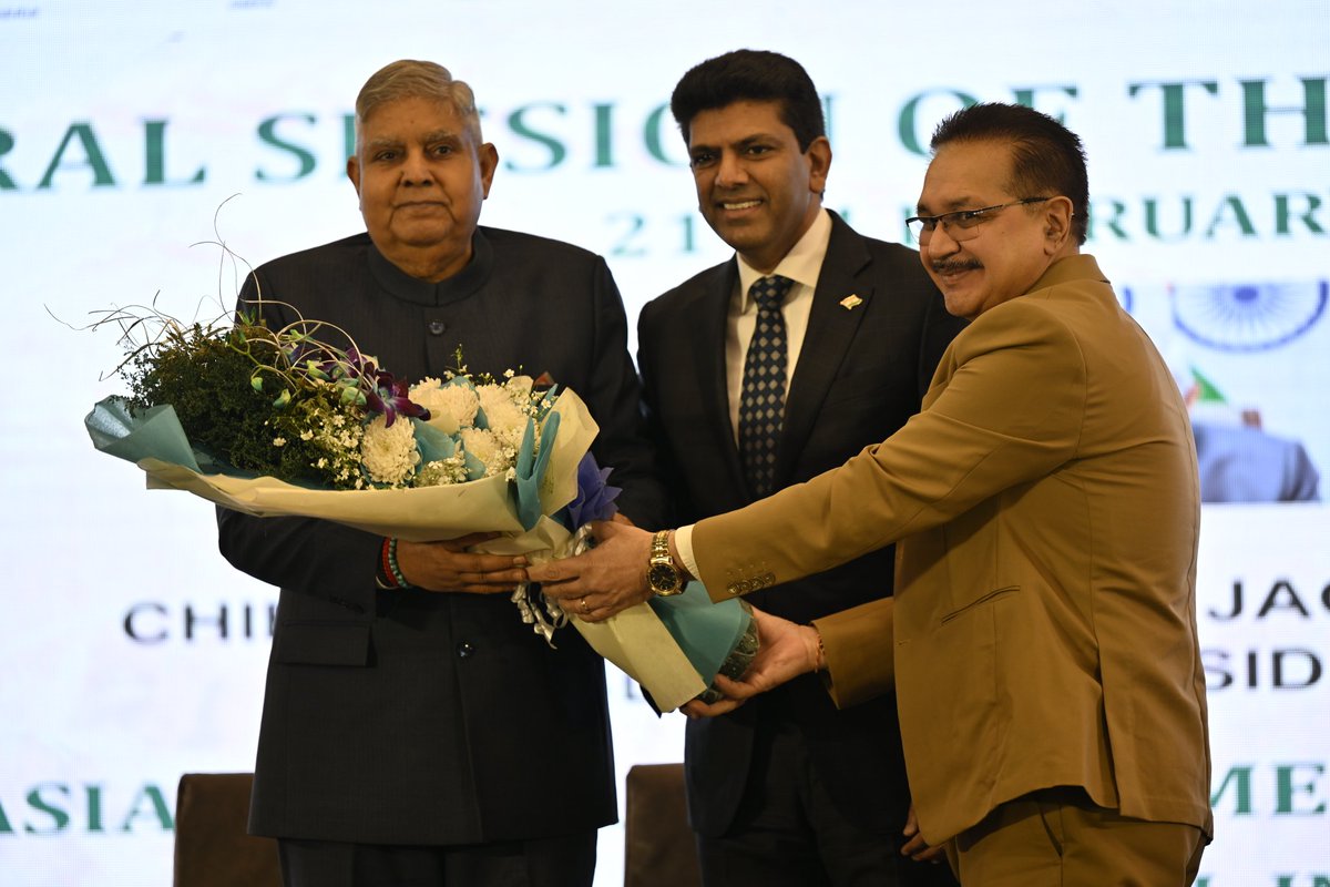 PemmasaniOnX's tweet photo. Participated in the inaugural session of 21st General Session of the AARDO conference alongside Hon’ble @VPIndia, Shri Jagdeep Dhankar ji and H.E. Dr. Manoj Nardeosingh, Secretary General, #AARDO. https://t.co/fm6mq9Znqy