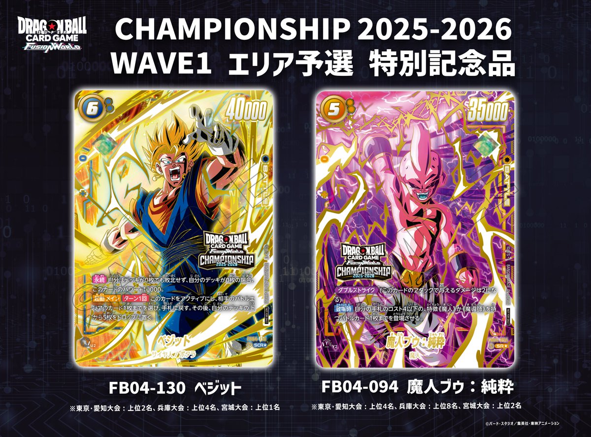 2025　チャンピオンシップ エリア予選　WAVE1 ベジット　CS ☆大会情報☆ 『CHAMPIONSHIP 2025-2026 WAVE1 エリア予選』の特別記念