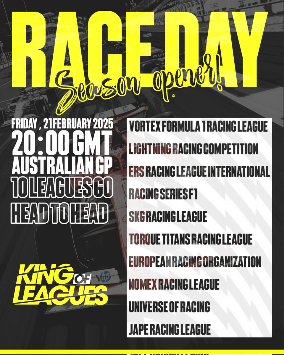 KingOfLeagues's tweet photo. The waiting ends and the racing starts as today marks the start of season 6! https://t.co/boyMBbaV7x