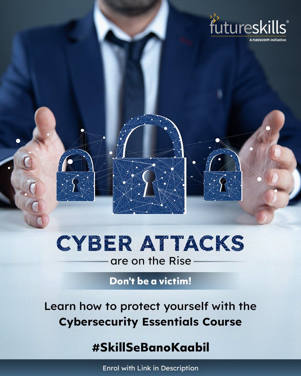 nasscom FutureSkills (@nasscomfs) on Twitter photo #cyberattacks are becoming increasingly common, and it's crucial to stay ahead of potential threats. Don't let yourself fall victim. Equip yourself with the essential #skills with the #Cybersecurity Essentials #Course. To enrol, visit: futureskillsprime.in/course/foundat…
#Futureskills #cyberattacks are becoming increasingly common, and it's crucial to stay ahead of potential threats. Don't let yourself fall victim. Equip yourself with the essential #skills with the #Cybersecurity Essentials #Course. To enrol, visit: futureskillsprime.in/course/foundat…
#Futureskills