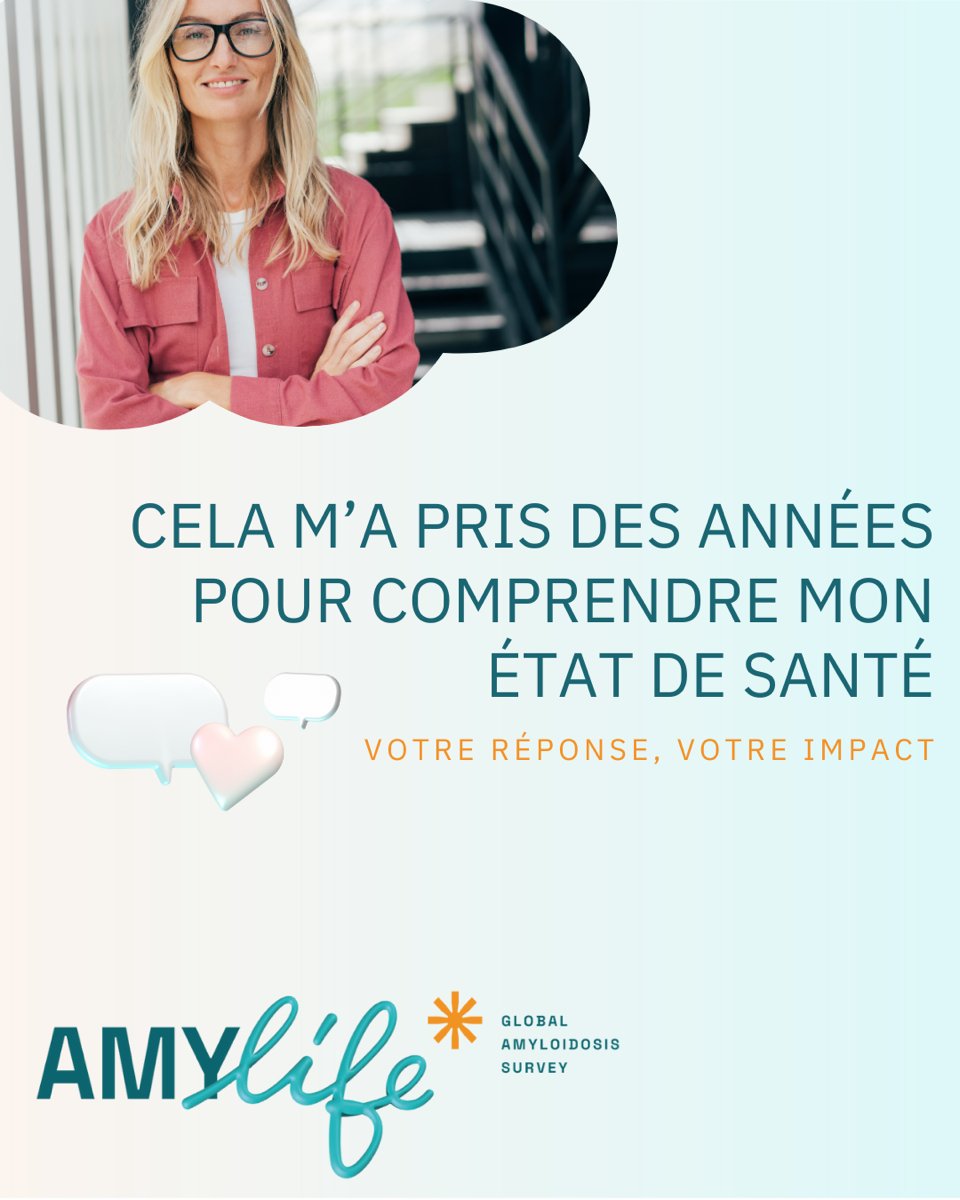 Chaque réponse compte pour faire une différence.
Participez à l’enquête mondiale sur l’amylose et contribuez à créer un avenir où les diagnostics sont plus rapides et les traitements mieux adaptés. 🌍❤️

👉 amyloidosis.org/amylife
Ensemble, construisons l’espoir.