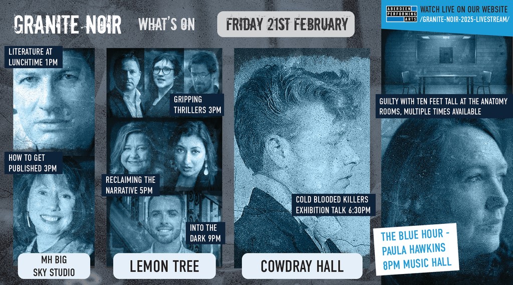 Granite Noir (@granitenoirfest) on Twitter photo We're off to a fantastic start here at #GraniteNoir.
Don't forget! Pop into the Music Hall to see the exhibition and join Claire Smith from North East Police Museum at the Cowdray Hall <a href="/AbdnArtMuseums/">Aberdeen Archives, Gallery & Museums</a> TODAY for a talk afterwards.
aberdeenperformingarts.com/whats-on/graniβ¦
#GN2025 #PerfectStage We're off to a fantastic start here at #GraniteNoir.
Don't forget! Pop into the Music Hall to see the exhibition and join Claire Smith from North East Police Museum at the Cowdray Hall <a href="/AbdnArtMuseums/">Aberdeen Archives, Gallery & Museums</a> TODAY for a talk afterwards.
aberdeenperformingarts.com/whats-on/graniβ¦
#GN2025 #PerfectStage