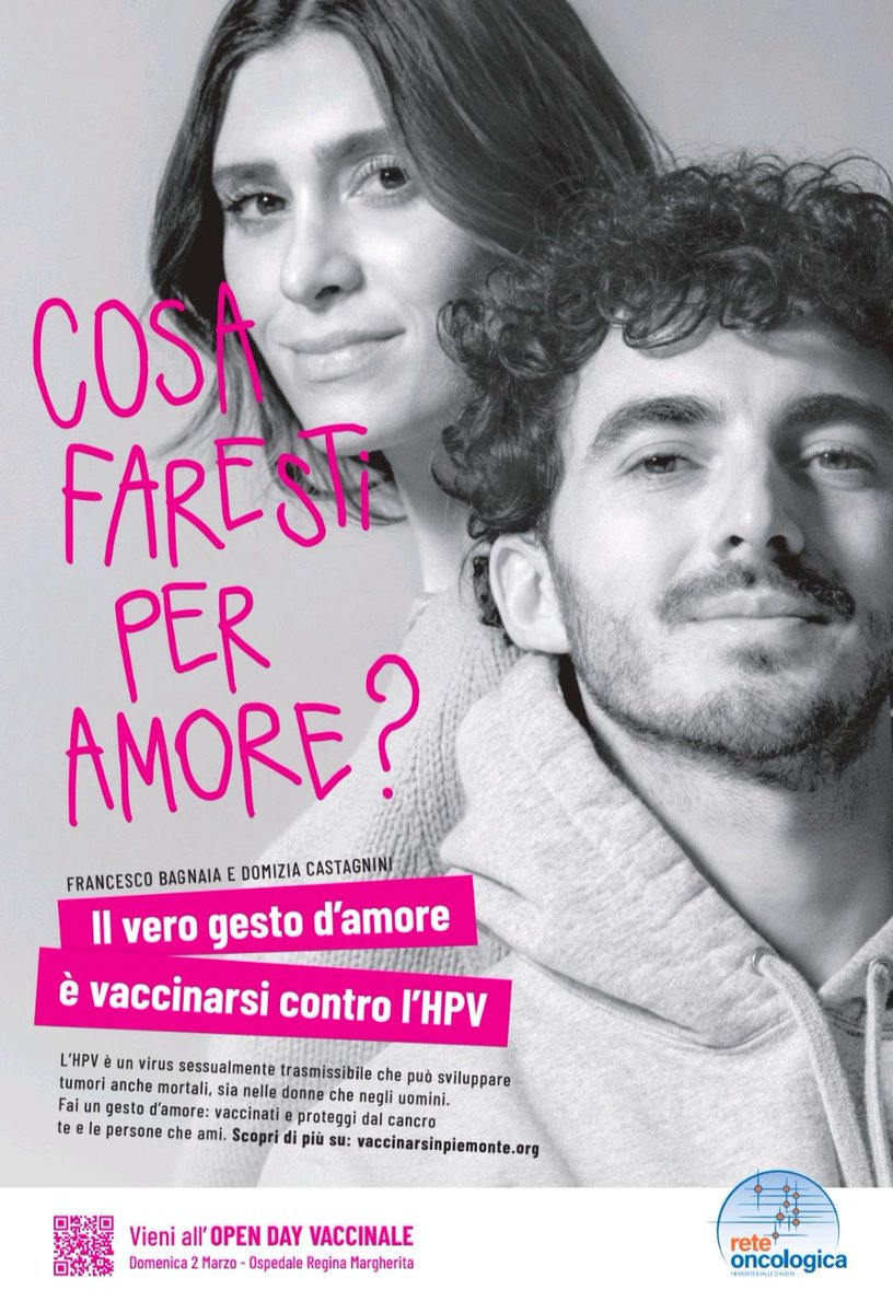 🫂 Il giorno 2 marzo 2025, dalle 9.00 alle 18.00, si terrà, presso l'Ospedale Infantile #ReginaMargherita di #Torino, l'Open day per la vaccinazione anti-HPV.

Link per maggiori informazioni: shorturl.at/82W1x