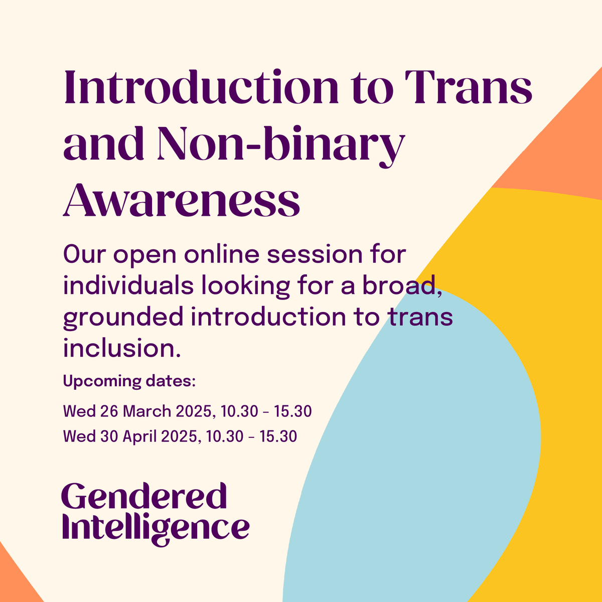 We still have space on our March and April "Introduction to Trans and Non-Binary Awareness" online CPD sessions. It’s for professionals looking to improve their #transinclusion practices. Sign up today!

genderedintelligence.co.uk/services/97-cp…