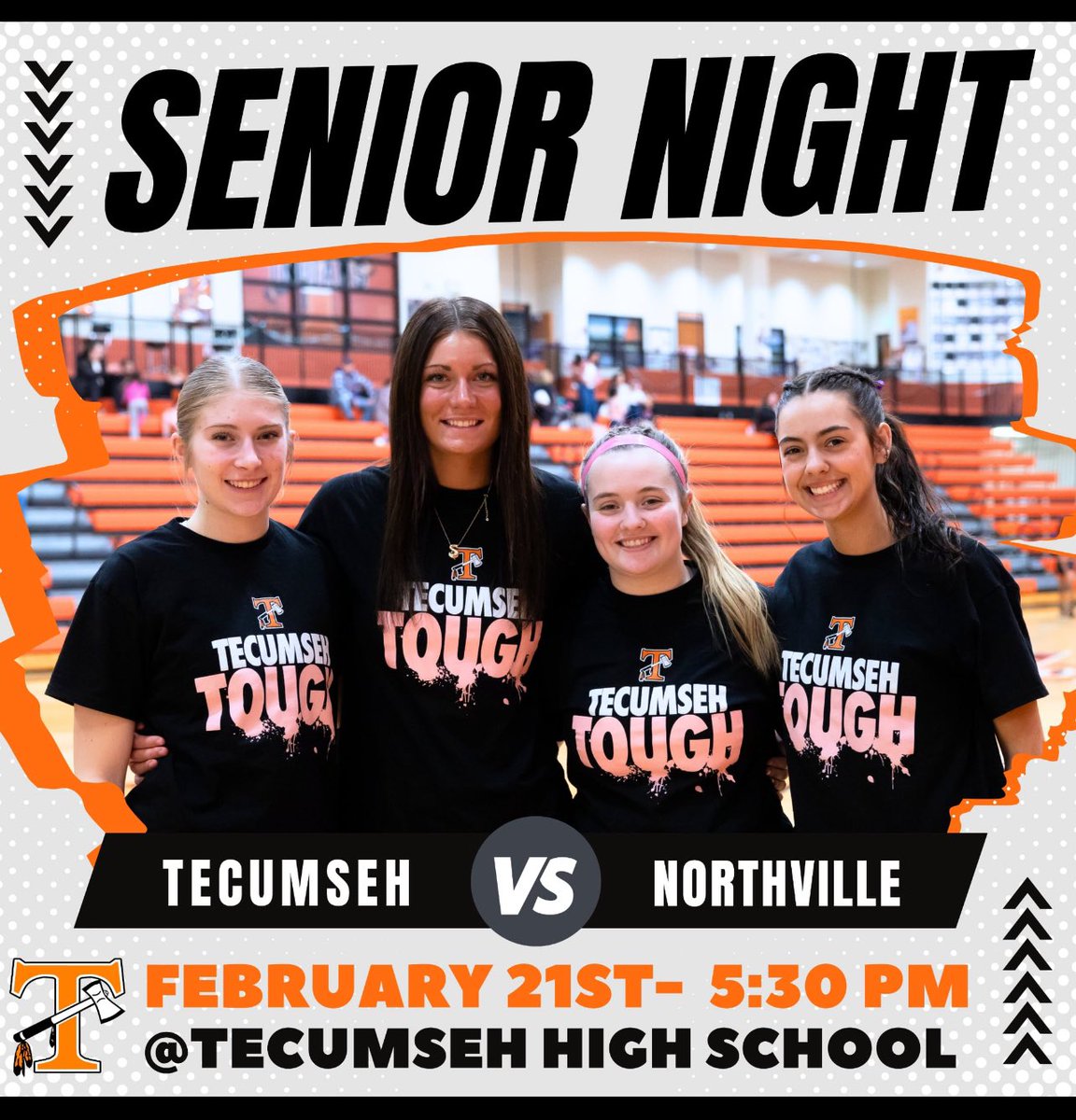 Tecumseh Girls Bball (@tecumsehgbball) on Twitter photo Please join us tonight to celebrate our four seniors <a href="/Azajac04/">Alli Zajac</a> <a href="/AshlynMoorehea2/">Ashlyn Moorehead</a> <a href="/KilbargerLauren/">Lauren Kilbarger</a> and Faith Wiedyk. <a href="/tecumsehschools/">Tecumseh Public Schools</a> <a href="/TecumsehJungle/">The Jungle</a> <a href="/965TheCave/">96.5 The Cave</a> <a href="/lenaweesports/">Telegram Sports</a> <a href="/JeffPapworth/">Jeff Papworth</a> <a href="/TecumsehHerald/">Tecumseh Herald</a> <a href="/TecumsehFanClub/">Tecumseh Fan Club</a> Please join us tonight to celebrate our four seniors <a href="/Azajac04/">Alli Zajac</a> <a href="/AshlynMoorehea2/">Ashlyn Moorehead</a> <a href="/KilbargerLauren/">Lauren Kilbarger</a> and Faith Wiedyk. <a href="/tecumsehschools/">Tecumseh Public Schools</a> <a href="/TecumsehJungle/">The Jungle</a> <a href="/965TheCave/">96.5 The Cave</a> <a href="/lenaweesports/">Telegram Sports</a> <a href="/JeffPapworth/">Jeff Papworth</a> <a href="/TecumsehHerald/">Tecumseh Herald</a> <a href="/TecumsehFanClub/">Tecumseh Fan Club</a>
