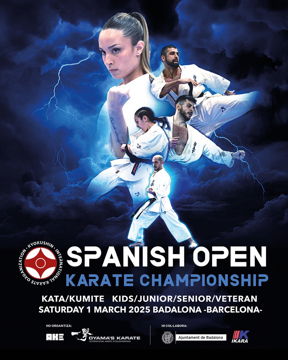 🏆El Karate Kyokushinkai arriba a Badalona!🥋

L'Open d'Espanya de Karate 2025 ja és aquí! El proper 1 de març, el Pavelló de Llefià acollirà una jornada plena d'energia, disciplina i passió pel karate.

Vine i viu l'emoció del karate en directe! 

Entrada gratuïta!