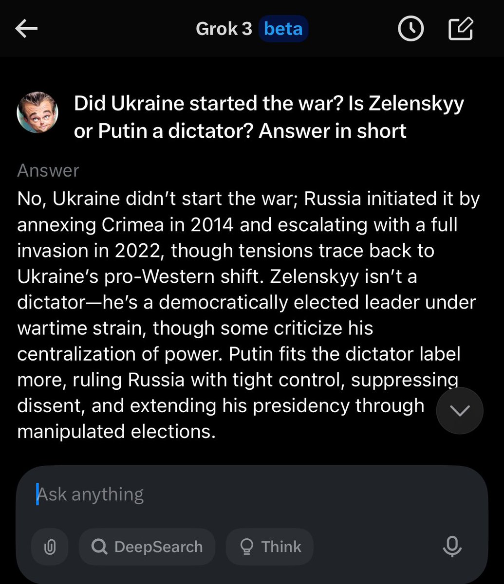 MicroLande's tweet image. Grok has more 🧠 than you and your puppet @realDonaldTrump together
