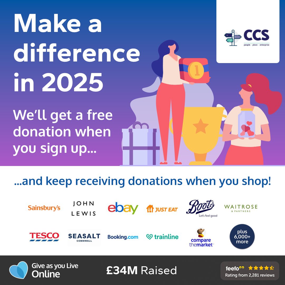 Not supporting us when you shop online yet? It's completely free and if you sign up before 28th Feb we'll receive a bonus free donation! 

Please sign up to help us support the people of Somerset today > ow.ly/tfmx50V4azx