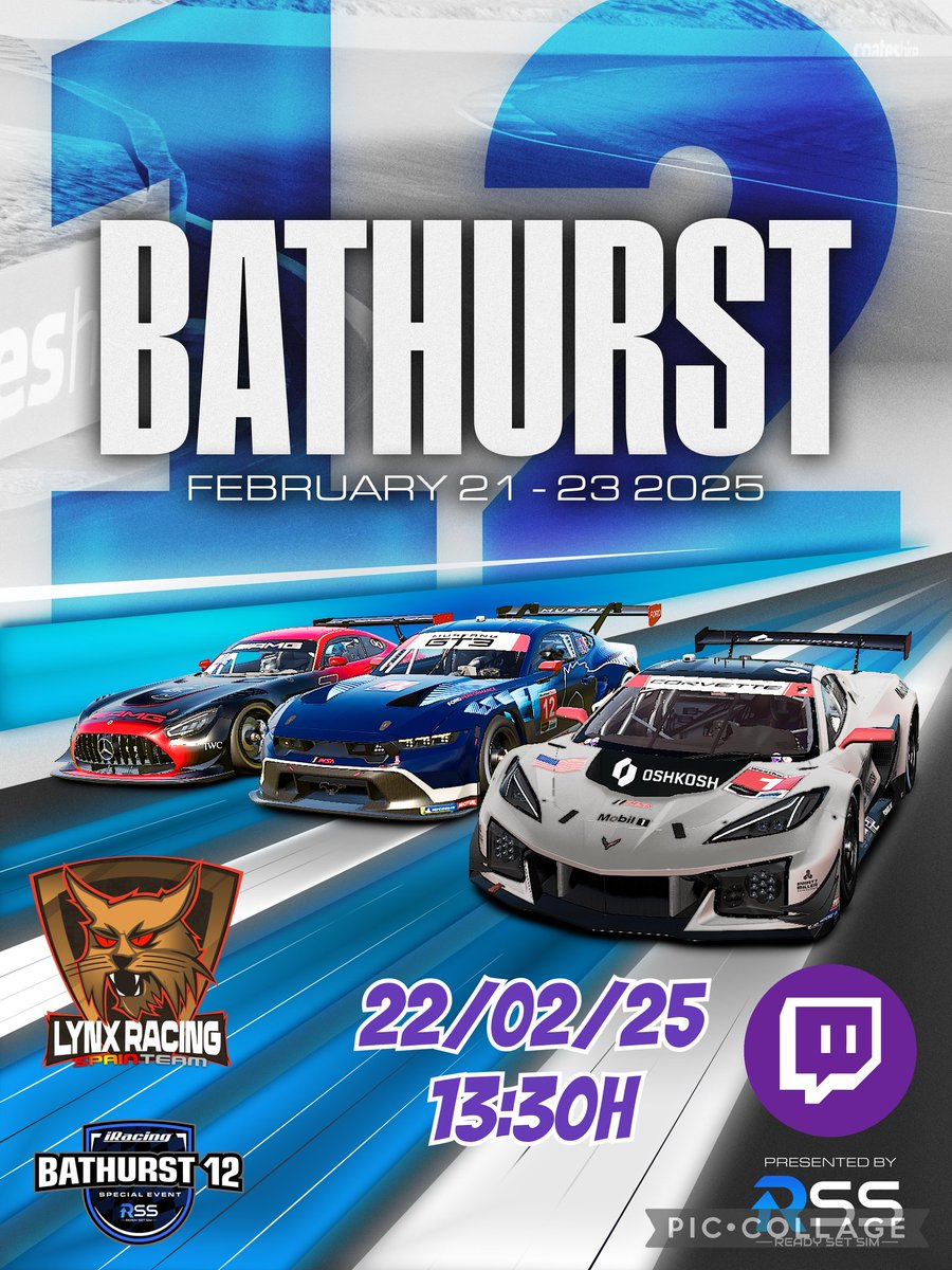 Simuhito (@simuhito) on Twitter photo Tenéis cita programada en mi canal de Twitch el sábado 22/02/25 a las 13:30h para las 12h de #bathurst en #mount #panorama con los #gt3 en <a href="/iRacing/">iRacing</a> <a href="/iRacing_es/">iRacing.es</a> <a href="/LynxRacingSpain/">Lynx Racing Spain Team</a>
#iracing #endurance #resistencia #stream #twitch #streamer #somoslynx Tenéis cita programada en mi canal de Twitch el sábado 22/02/25 a las 13:30h para las 12h de #bathurst en #mount #panorama con los #gt3 en <a href="/iRacing/">iRacing</a> <a href="/iRacing_es/">iRacing.es</a> <a href="/LynxRacingSpain/">Lynx Racing Spain Team</a>
#iracing #endurance #resistencia #stream #twitch #streamer #somoslynx