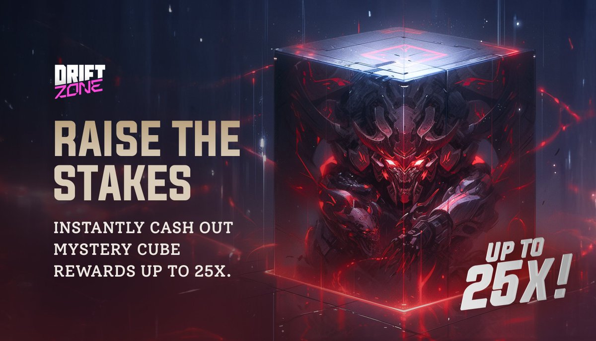 JUST IN: Another 25x Dimension Cube discovered 🔥

Players are already opening Cubes with up to 25x $DT reward multipliers.

Don't miss your chance at the next legendary pull 🎯

Play Now 👉 play.driftzone.io

#DriftZone #PlayToEarn