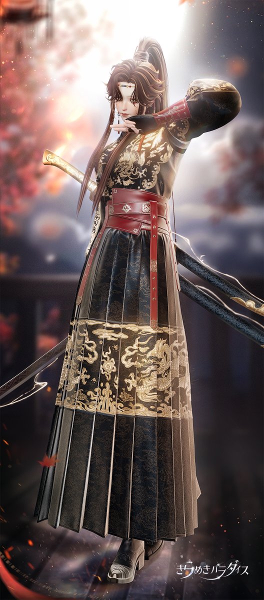 kirapara_JP's tweet photo. ✍️紹介コーナー・星5セットコーデ「墨羽の龍」

中国の「武侠（ぶきょう)」ドラマをイメージしてデザインされました。武侠の「侠」とは、己の信条に則って正義のために行動しようという精神で、その正義を表す方法が武術であるため、この2つを組み合わせて「武侠」と呼ばれています。

#キラパラ https://t.co/BIRePR10aV