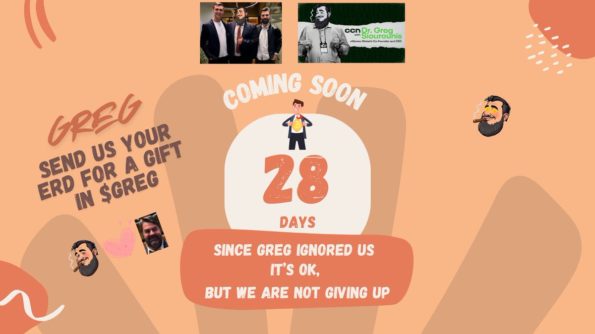 IamGreg (@iamgreg_meme) on Twitter photo GREG morning all !!
This message is for <a href="/XmoneyGreg/">Greg Siourounis</a> !!!
Send us your ERD so we can send you a gift in $GREG!
Come on Greg, don't let us hang like this !!!
$GREG $UTK $EGLD
<a href="/MultiversX/">Multiversá•˝</a> <a href="/xMoney_com/">xMoney.com</a> GREG morning all !!
This message is for <a href="/XmoneyGreg/">Greg Siourounis</a> !!!
Send us your ERD so we can send you a gift in $GREG!
Come on Greg, don't let us hang like this !!!
$GREG $UTK $EGLD
<a href="/MultiversX/">Multiversá•˝</a> <a href="/xMoney_com/">xMoney.com</a>