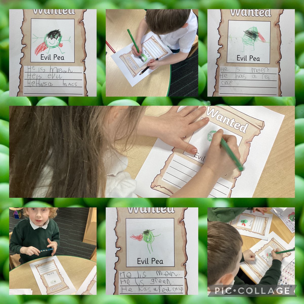 BaderPrimary's tweet photo. After a phone call from Supertato asking for Receptions help to capture the Evil Pea the children made wanted posters. #BaderReception #Baderwriting #Supertato #RRSarticle29 https://t.co/RGQDUA4ZOr