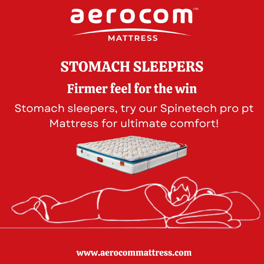 Confused about which mattress to buy? 🤔
Back sleeper, side sleeper, or stomach sleeper—we’ve got the perfect match for you! ✅💙
Sleep better, live better with Aerocom Mattress! 💤✨
📍 Visit us today!
📞 8956715917 | 18008906741
 🛍 Shop now: aerocommattress.com
.
.
.