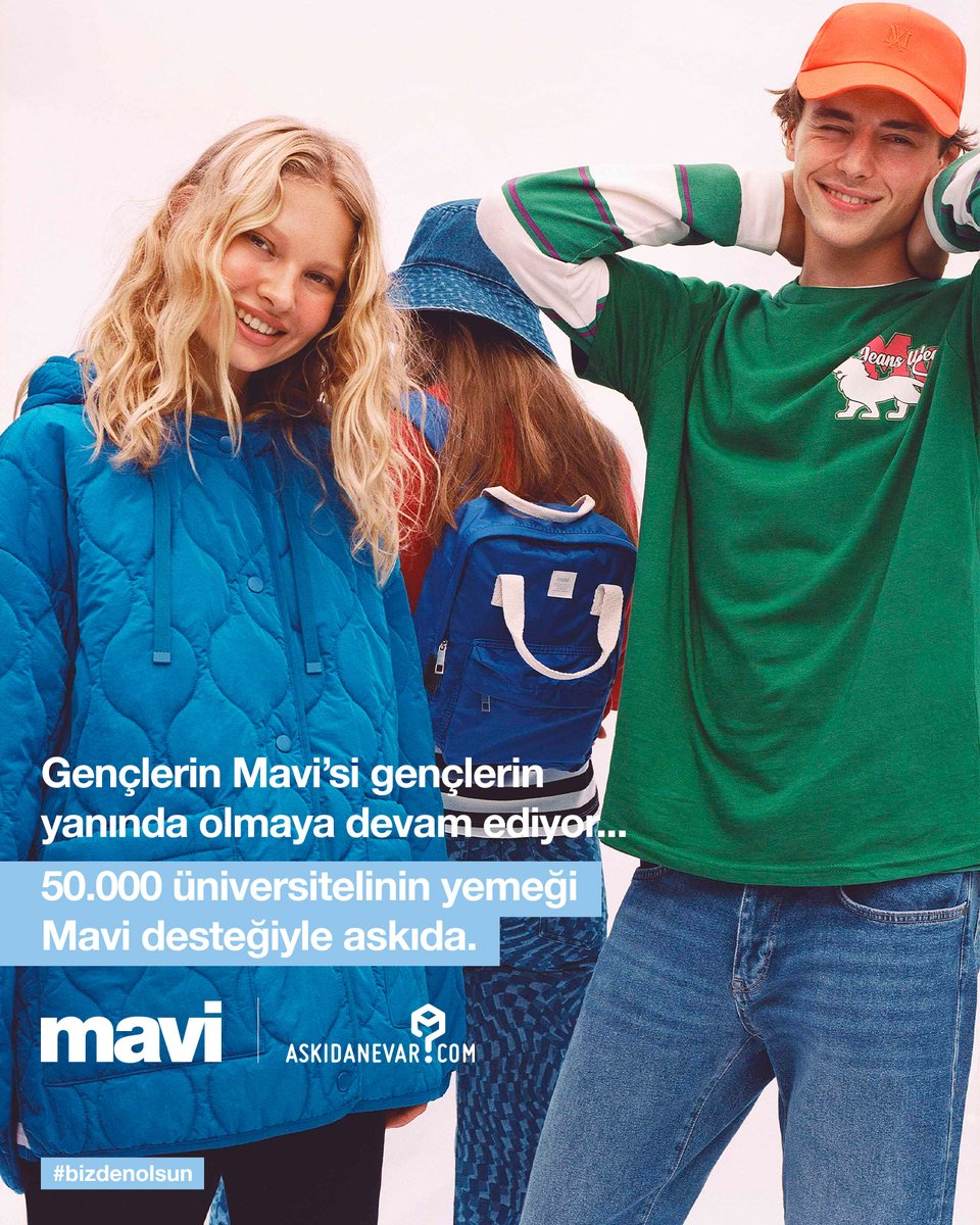 Gençlerin Mavi’si gençlerin yanında olmaya devam ediyor!💙

Mavi, üniversite öğrencilerinin sağlıklı beslenmeye erişimlerini desteklemek amacıyla <a href="/askidanevar/">Askıda Ne Var</a>'ın #BizdenOlsun projesinin destekçisi oldu ve 50.000 öğün yemeği askıya bıraktı.

Bu iyilik hareketiyle 37 devlet