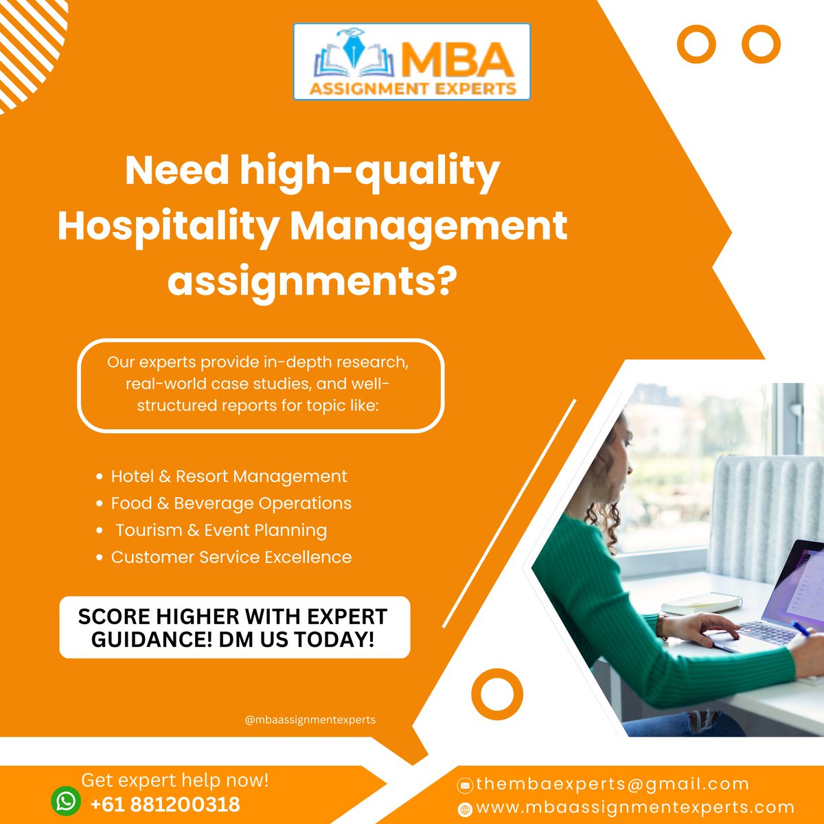 mbaassignmente's tweet image. Struggling with Hospitality Management assignments? 🏨📚 Get expert guidance on Hotel &amp;amp; Resort Mgmt, F&amp;amp;B Ops, Tourism &amp;amp; more! 📩 DM us now! #MBAHelp #AssignmentExperts #HospitalityStudies