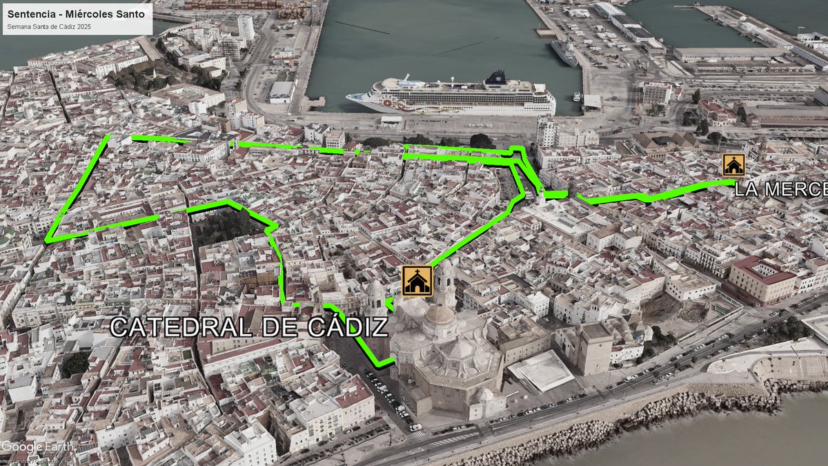 🟣SENTENCIA🟣
<a href="/SentenciaCadiz/">Cofradía de la Sentencia</a> 
🗓️ MIÉRCOLES SANTO. 16 de abril 
⛪️ La Merced
⏰16:15➡️0:00 (7:45 h.)
📏 2,32 Kms 
🎶BCT <a href="/bandaelevacion/">Banda Cristo de la Elevación</a>  de Campo Criptana (Ciudad Real) y <a href="/bmmloradelrio/">Banda Municipal de Música de Lora del Río</a>  (Sevilla) 
🔨Paco Gallardo/Manuel de la Jara.