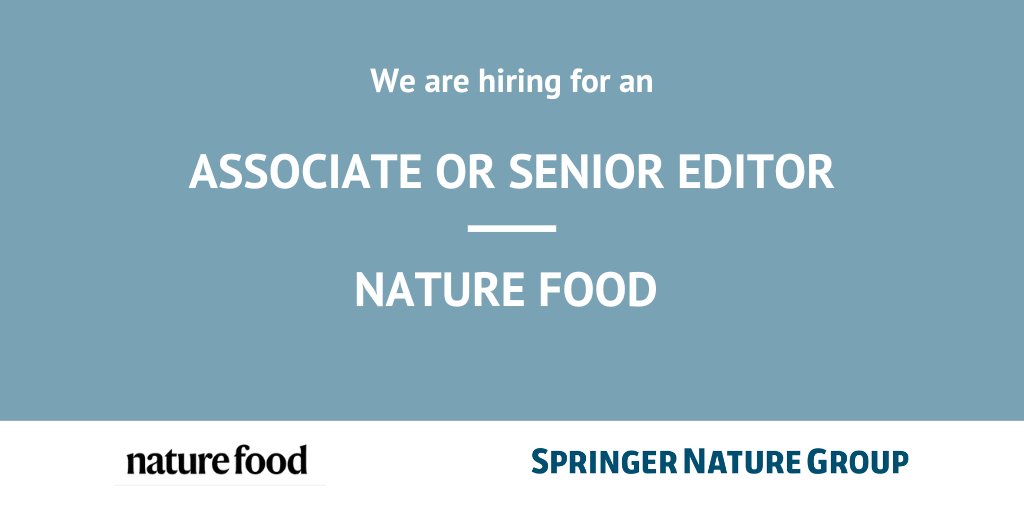NatureFoodJnl's tweet image. Want to be part of Nature Food's team? We're hiring a full-time editor for 9-12 months with expertise in food systems, food security and sustainability. Application deadline: March 10th. For more information:
springernature.wd3.myworkdayjobs.com/SpringerNature…