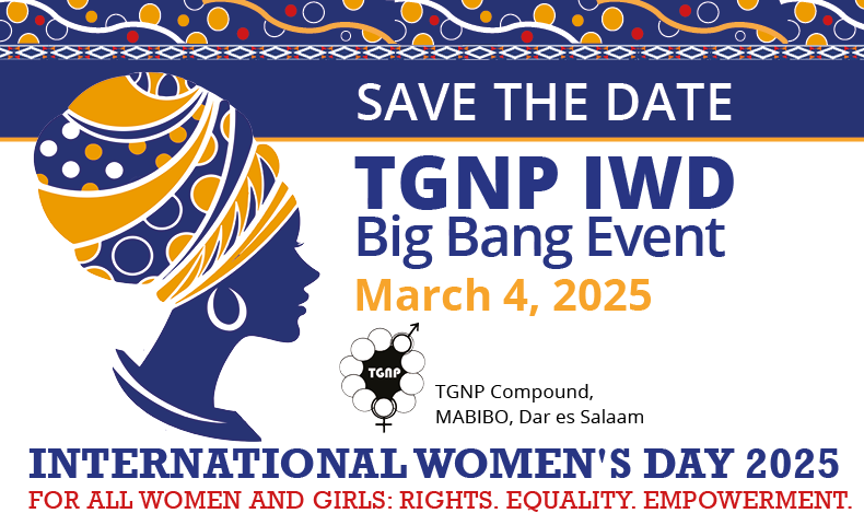 tgnptz's tweet photo. Mark your calendars! ๐
TGNP's Big Bang IWD event, March 4th, 2025! Celebrating achievements, tackling challenges, & strategizing post-Beijing+30.
Stay tuned for the buzz! #Beijing+30 #IWD2025 #WomensDay #TGNP #HerVision
@IrlEmbTanzania @maendeleoyajami @Dr_DGwajima @AKF_Global https://t.co/8tLyTXMMxg