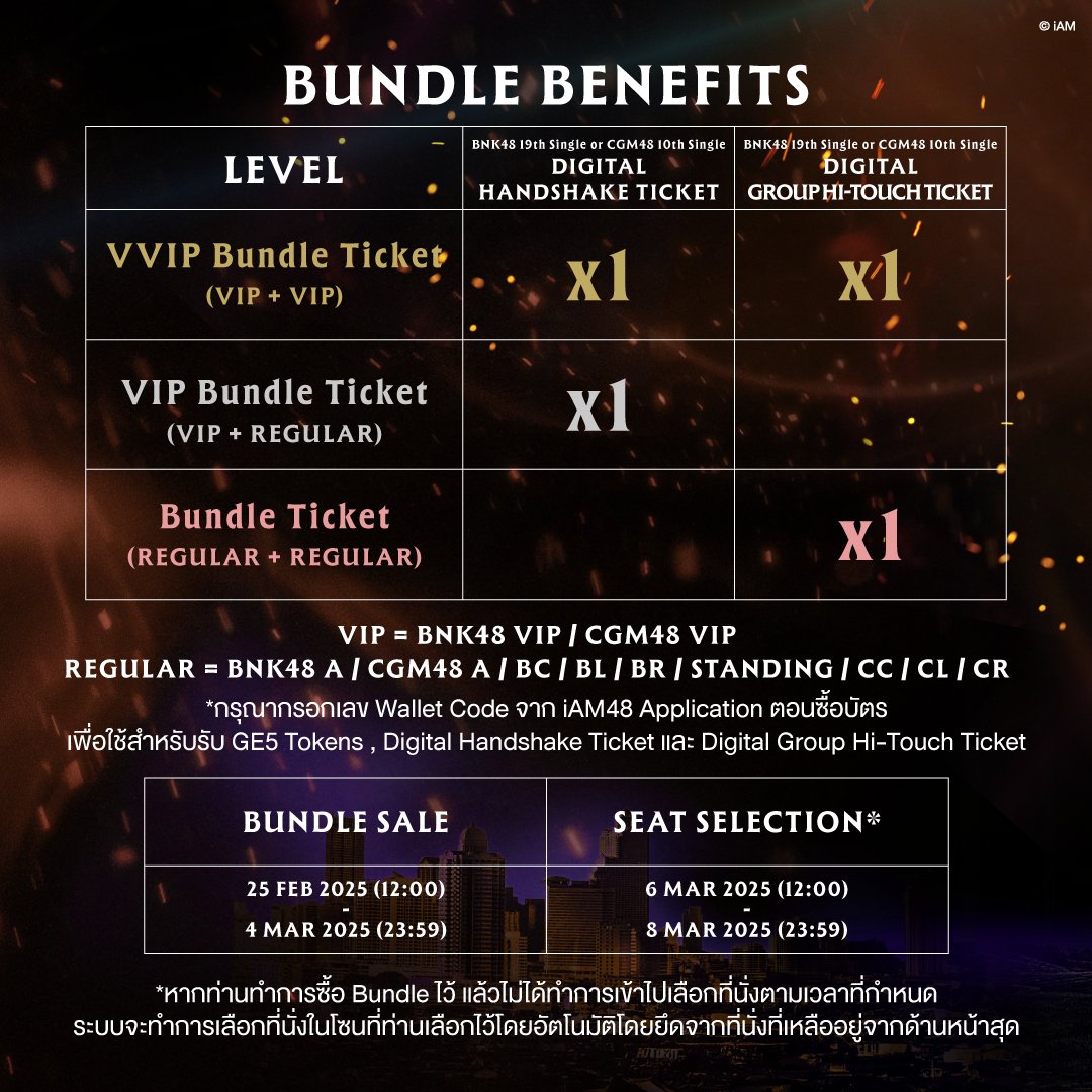 cgm48official's tweet photo. [💥🗳️] #BNK48CGM48_GE2025
[💥⚡️] #BNK48CGM48_BattleofLegacy

TICKET BUNDLE
BNK48 &amp; CGM48 Concert &amp; Senbatsu General Election 2025
《BATTLE OF LEGACY》&amp;《FINAL RESULTS》
 29 MAR 2025 @ Union Hall

AVAILABLE: 25 FEB (12:00) - 4 MAR (23:59)
🔗 https://t.co/q1yzH50DFI

#BNK48 #CGM48 https://t.co/I0c2ge4IJJ