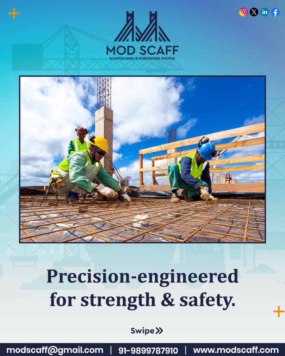 ModscaffIndia's tweet image. 🚀 Building the Future, One Structure at a Time! 🏗🔩

Connect with us 👇🏻
📱 +91-9899787910
📩 modscaff@gmail.com
.
.
.
#MODSCAFF #InfrastructureRevolution #ScaffoldingExperts #FormworkSolutions #ConstructionInnovation #BuildingStrong #EngineeringExcellence #StructuralStrength
