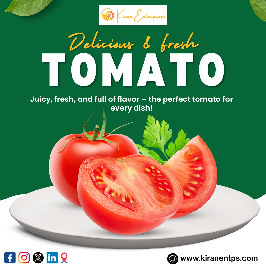 KiranEnter60770's tweet image. Ripe, red, and bursting with goodness! Enjoy the taste of farm-fresh tomatoes, packed with nutrients and flavor.

Website : kiranentps.com

#FreshTomatoes #OrganicGoodness #FarmToTable #HealthyEating #FreshAndJuicy #TomatoLover #EatFresh #NaturalTaste #PureFlavors