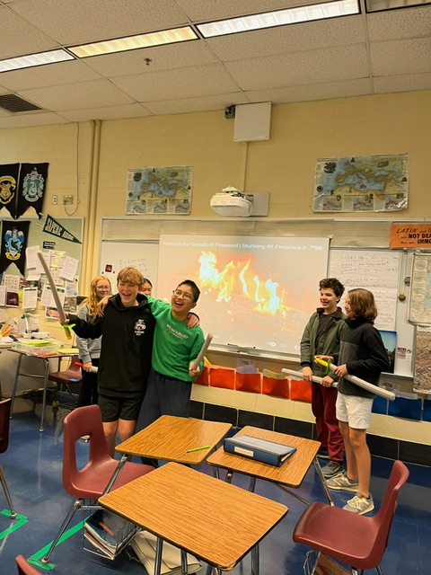 WVMSDragons's tweet image. 8th graders brought history to life by acting out the legendary battle of the Horatii and Curiatii—in Latin! 🎭A dramatic retelling of honor, loyalty, and ancient Roman rivalry. #LearningLatin #WVMS #LMSD