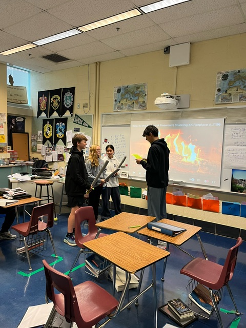 WVMSDragons's tweet image. 8th graders brought history to life by acting out the legendary battle of the Horatii and Curiatii—in Latin! 🎭A dramatic retelling of honor, loyalty, and ancient Roman rivalry. #LearningLatin #WVMS #LMSD