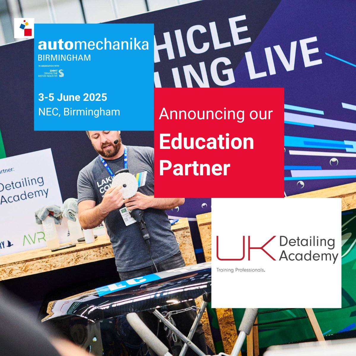 Automechanika UK (@automechanikauk) on Twitter photo We’re proud to announce the <a href="/UKDetailingAc/">UKDetailingAcademy</a> as the official 2025 Education Partner!
Join them at Vehicle Detailing Live, where you can get hands-on experience with the latest techniques and products during interactive sessions.
Register free today:automechanika-2025-splash.reg.buzz/twitter We’re proud to announce the <a href="/UKDetailingAc/">UKDetailingAcademy</a> as the official 2025 Education Partner!
Join them at Vehicle Detailing Live, where you can get hands-on experience with the latest techniques and products during interactive sessions.
Register free today:automechanika-2025-splash.reg.buzz/twitter