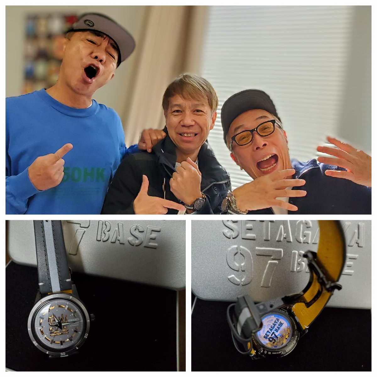 Yutaka_w_drum's tweet photo. 今日は午前中からレコーディング
だったのだが…

#所ジョージ さんからは世田谷ベースの腕時計⌚(シリアルNo 4！ベルトの調節までして)いただき
#木梨憲武 さんからは特上うなぎ弁当(矢吹さんPayPayで払ってたけど😄)ご馳走になり
10日遅れの誕生会?　
スターはやることが違うね～と
嬉し過ぎて X https://t.co/TbVR1M9vXA