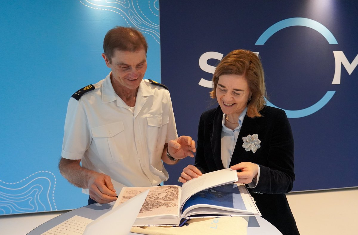 Shom welcomed <a href="/PalomaAbaEU/">Paloma Aba-Garrote</a> , director of <a href="/cinea_eu/">CINEA 🇪🇺</a>, to discuss strategic priorities &amp; joint projects.

📌 With 30% EU funding over the past decade, <a href="/shom_fr/">Shom</a> contributes to:
✅ Maritime spatial planning
✅ #EMODnet Bathymetry coordination
✅ Underwater acoustics monitoring