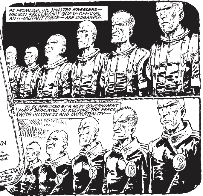 OTD 1981: Strontium Dog – Portrait of a Mutant
One of <a href="/2000AD/">2000 AD Comics</a>’s greatest begins in Prog 200:
The rawly political epic of Johnny Alpha’s life and times
The future history of a Britain turning in on itself to become increasingly fascist, consumed by bigotry and hate.