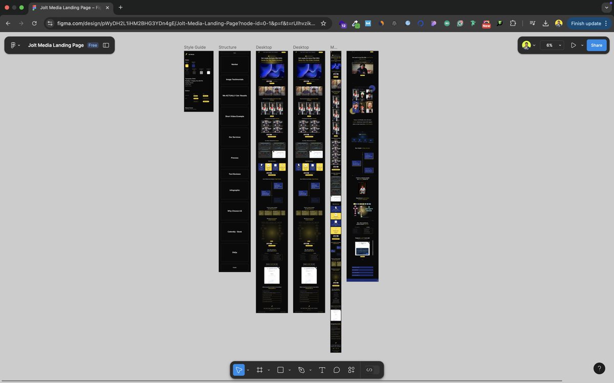 websurendra's tweet photo. Structure/Sketch -> Design -> Build [Design in Figma done ✅]

And now this Figma landing page is development-ready! Excited to build it out in Webflow. Smooth process, stunning results! 💪 

#FigmaToWebflow #webflow #UIDesign #figma #landingpage #webdesign https://t.co/NRpcaZUez3