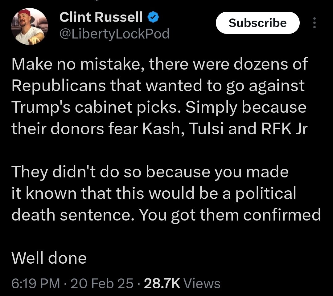 LPMisesCaucus's tweet image. This just reaffirms how the contentious confirmations succeeding doesn&apos;t mean the Senate&apos;s fundamental character has changed, it means the swampy GOP Senators saw opposing said confirmations as political suicide.

x.com/search?q=from%…