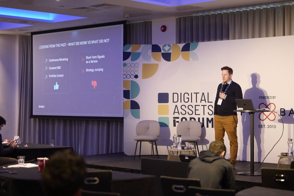 A workshop featuring @stefanschose (<a href="/aisotHQ/">Aisot Technologies</a>), during the Digital Assets Forum, explored how AI is reshaping crypto asset management.

The session provided data-driven insights, past performance lessons, and strategies for the future of AI in crypto.

Watch the full workshop