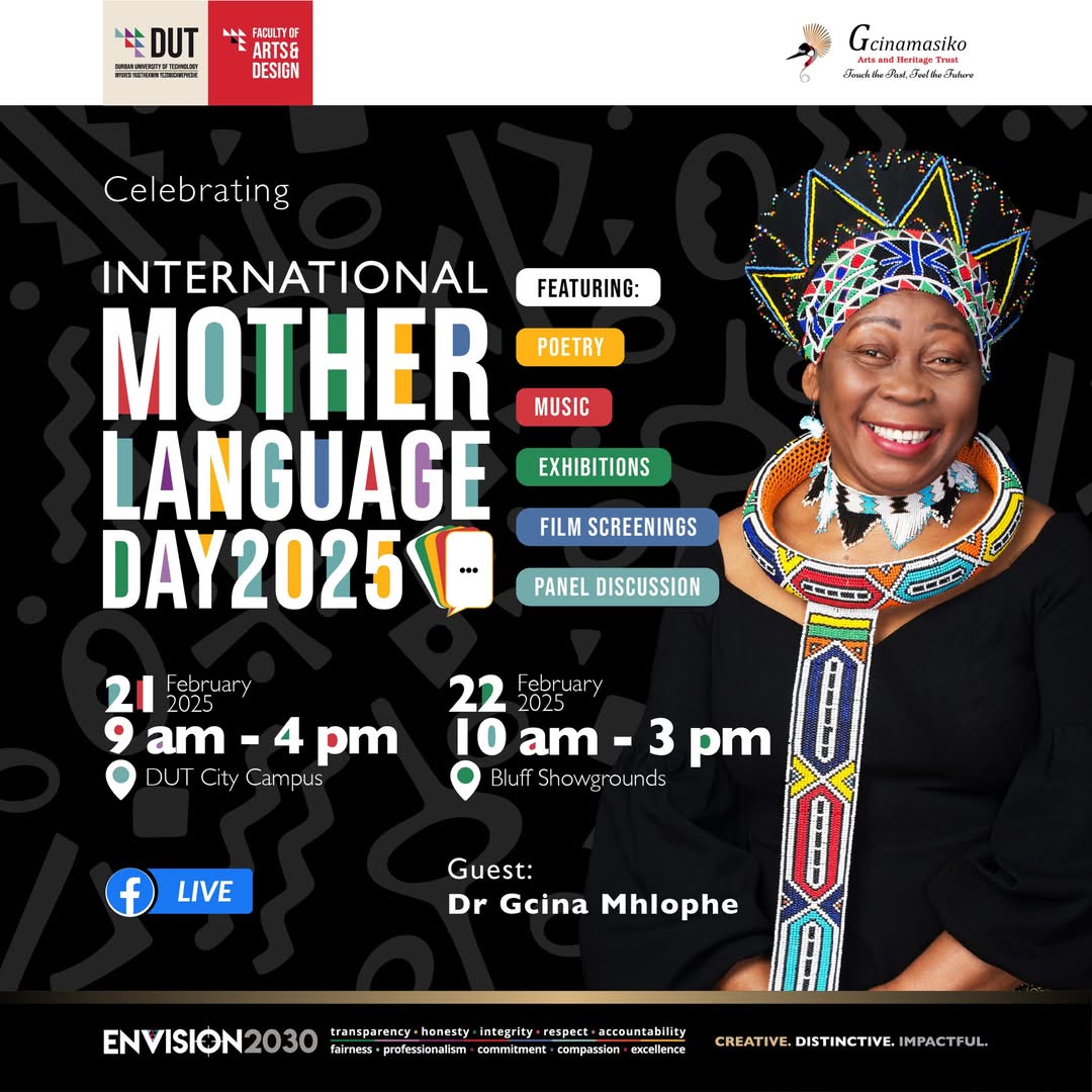 sekaniemihle's tweet photo. Let us commemorate together the importance of our mother tongue and embrace our identity! Happy International Mother Language Day from Durban University of Technology, Faculty of Art and Design. #DUTLanguageDay #DutJournalism #DUTFOAD #Gcinamasiko #InternationalMotherLanguageDay https://t.co/aT24f2z4YV