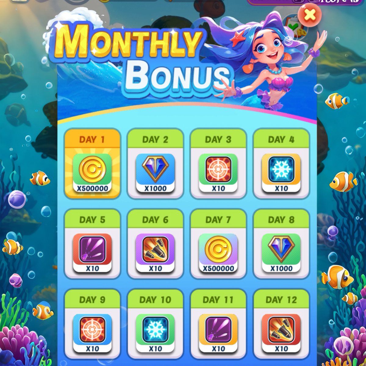 Catch More, Earn More with AKEFish! 🎣💎

The more you log in, the more you get! 🐟

Starting now, your login rewards are even better with our monthly sign-in system! 🌟
Login each day to grab a different reward, and keep going to unlock even bigger prizes at the end of the