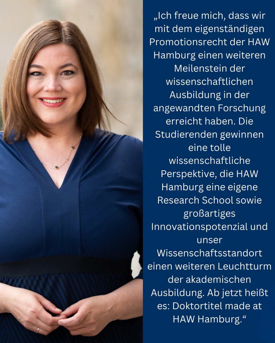 Wissenschaft, Forschung, Gleichstellung & Bezirke (@hh_bwfgb) on Twitter photo 🎓<a href="/fegebanks/">Katharina Fegebank</a> gratuliert: <a href="/HamburgHaw/">HAW_Hamburg</a> erhält eigenständiges Promotionsrecht. Ein starkes Zeichen für Hamburgs angewandte Forschung und eine tolle neue Möglichkeit für den Nachwuchs zur Promotion zu drängenden Themen: #Energiewende #Klimaschutz #KI #sozialeTeilhabe #Gesundheit. 🎓<a href="/fegebanks/">Katharina Fegebank</a> gratuliert: <a href="/HamburgHaw/">HAW_Hamburg</a> erhält eigenständiges Promotionsrecht. Ein starkes Zeichen für Hamburgs angewandte Forschung und eine tolle neue Möglichkeit für den Nachwuchs zur Promotion zu drängenden Themen: #Energiewende #Klimaschutz #KI #sozialeTeilhabe #Gesundheit.