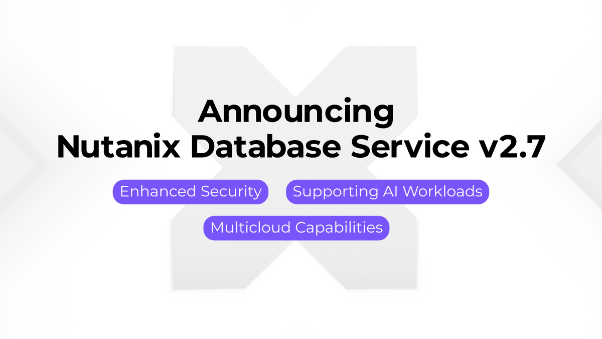 The GA of the Nutanix Database Service (NDB) v2.7 release has arrived, introducing powerful new features designed to support #AI workloads and manage databases across diverse environments.

Dive into the capabilities: ntnx.com/40Rf5bO