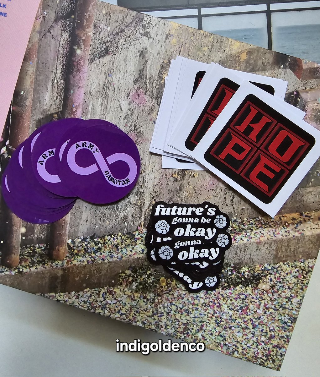stickers available at Hwagae Market fancafe by <a href="/btsxsingapore/">the bora dot 🟣 (BTS SG Fanbase)</a> 💜 a little something for our SOPE birthday boys and our OT7 💜 come support our booth tomorrow from 12-3pm!