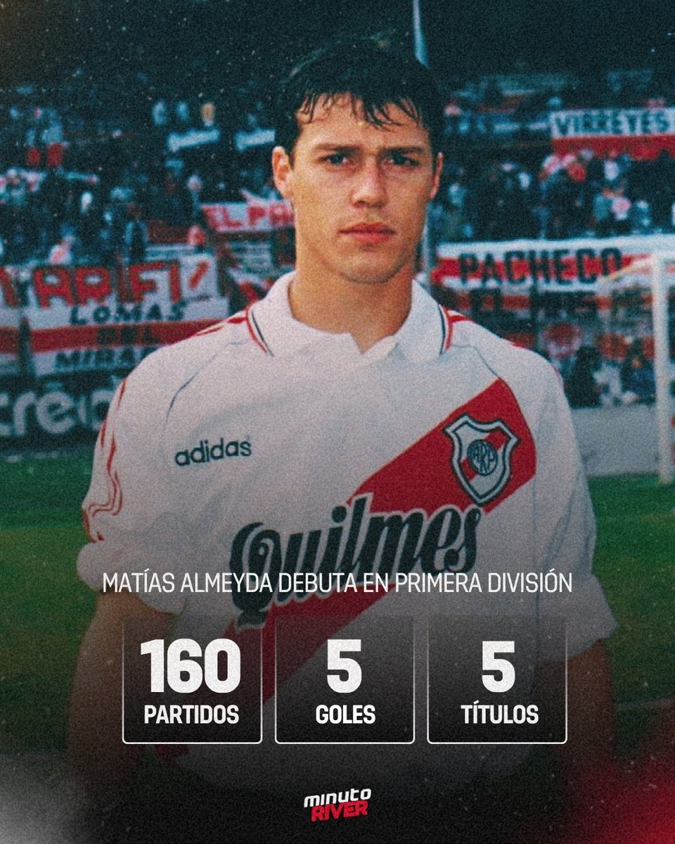 Minuto River (@minutoriverok) on Twitter photo 🔙🗓️ #UnDíaComoHoy de 1⃣9⃣9⃣2⃣ En el debut del Clausura, <a href="/RiverPlate/">River Plate</a> vence como local a <a href="/clubaunion/">Club Atlético Unión</a>, por 2 a 1, en el Monumental.
🦁 Aquella noche, hace su presentación con la número cinco: Matías Almeyda, el león del mediocampo. 🔙🗓️ #UnDíaComoHoy de 1⃣9⃣9⃣2⃣ En el debut del Clausura, <a href="/RiverPlate/">River Plate</a> vence como local a <a href="/clubaunion/">Club Atlético Unión</a>, por 2 a 1, en el Monumental.
🦁 Aquella noche, hace su presentación con la número cinco: Matías Almeyda, el león del mediocampo.