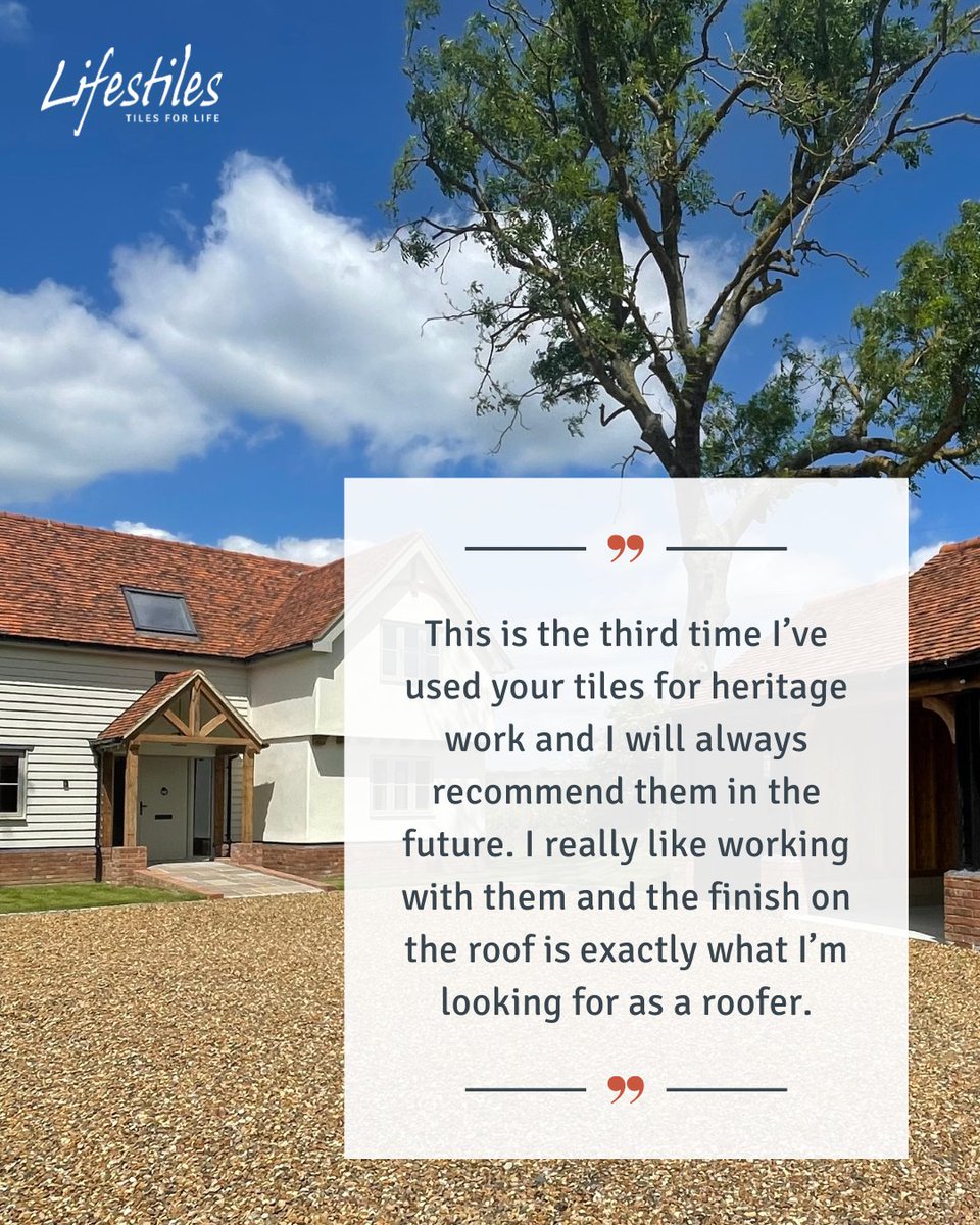 We love getting feedback from our customers and pride ourselves on our quality of both our products and service! Check out this glowing review from a customer who has recently used our Woburn clay tiles on a heritage project 👏🏼