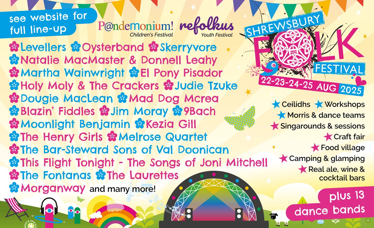 Gigantic Tickets (@gigantic) on Twitter photo 📣 <a href="/shrewsburyfolk/">Shrewsbury Folk Festival</a> Festival has unveiled its full 2025 line-up!
🔥 Holy Moly and the Crackers (<a href="/HolyMolyHQ/">Holy Moly & the Crackers</a>), This Flight Tonight, Touki, and Sam Kelly & Jamie Francis join headliners <a href="/the_levellers/">Levellers</a>, <a href="/Oysterband1/">Oysterband</a>, <a href="/SKERRYVORE/">SKERRYVORE</a> more!
🎟: bit.ly/4be9zVu 📣 <a href="/shrewsburyfolk/">Shrewsbury Folk Festival</a> Festival has unveiled its full 2025 line-up!
🔥 Holy Moly and the Crackers (<a href="/HolyMolyHQ/">Holy Moly & the Crackers</a>), This Flight Tonight, Touki, and Sam Kelly & Jamie Francis join headliners <a href="/the_levellers/">Levellers</a>, <a href="/Oysterband1/">Oysterband</a>, <a href="/SKERRYVORE/">SKERRYVORE</a> more!
🎟: bit.ly/4be9zVu