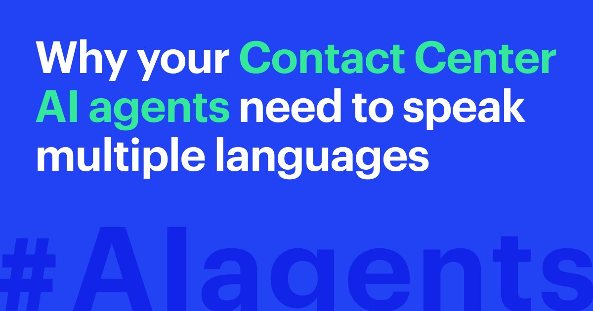 When Contact Center AI agents speak your customers' language, CSAT scores jump, and costs drop—but managing AI agents for each language? That's the old way. See how a single multilingual AI agent boosts operational efficiency ➡️ hubs.la/Q036_MQ_0
