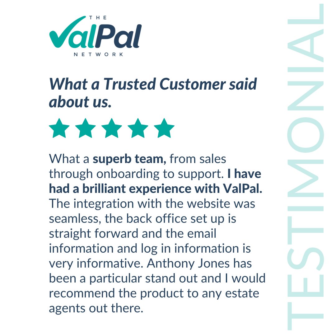 ValPalUK's tweet photo. ValPal simplifies lead generation for estate agents with seamless integration, automated nurturing, and AI-driven follow-ups. Special thanks to Anthony Jones for exceptional support! Contact him to discover how ValPal Pro can boost your agency's instructions. 

#TheValPalNetwork https://t.co/3gXD8bOu2F
